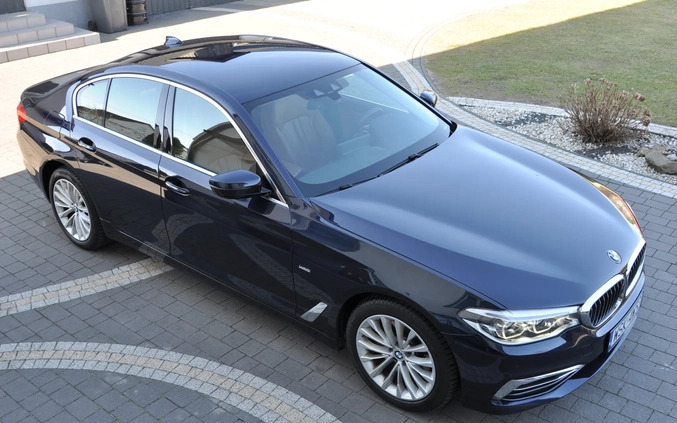 BMW Seria 5 cena 111500 przebieg: 157716, rok produkcji 2017 z Obrzycko małe 407